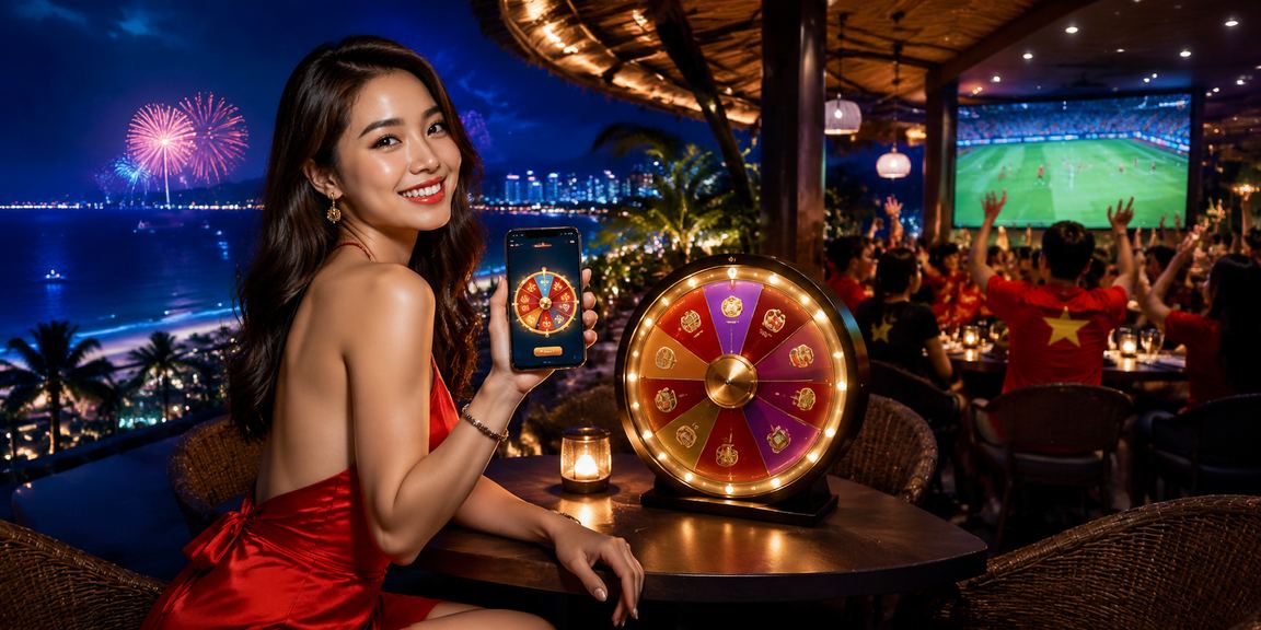 Màn hình lucky draw bên bờ biển Đà Nẵng – giao diện giải trí 709 trên di động