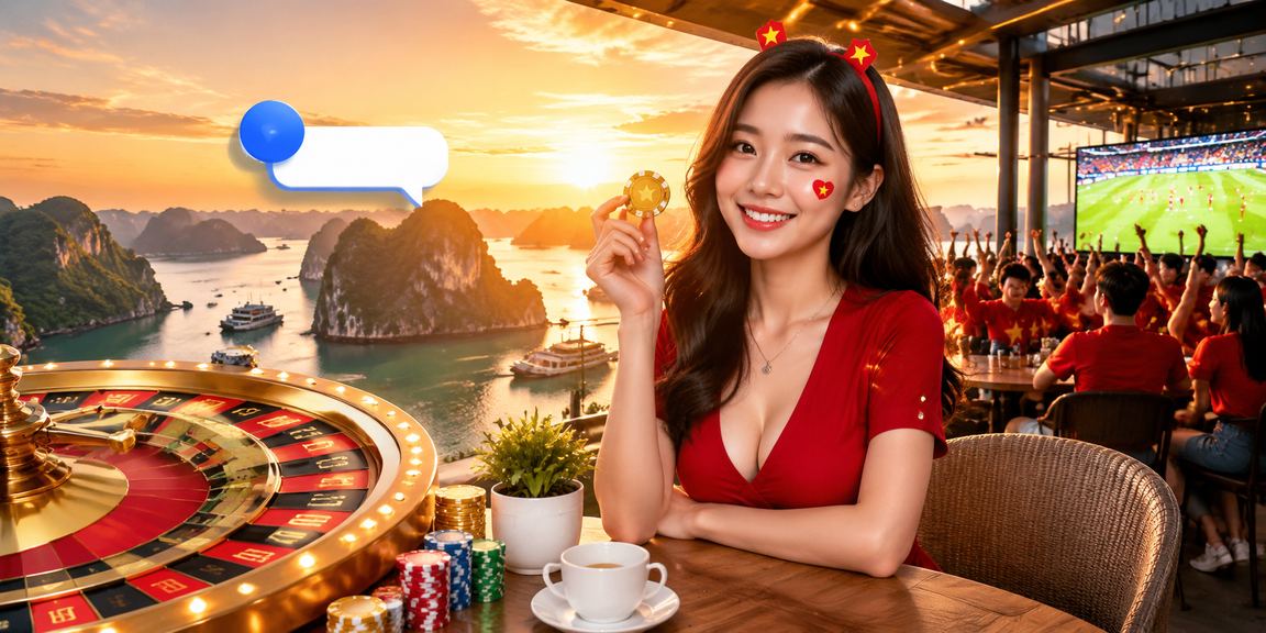 Người chơi tại Hạ Long thư giãn với cà phê và xem tỷ lệ roulette trên thiết bị di động