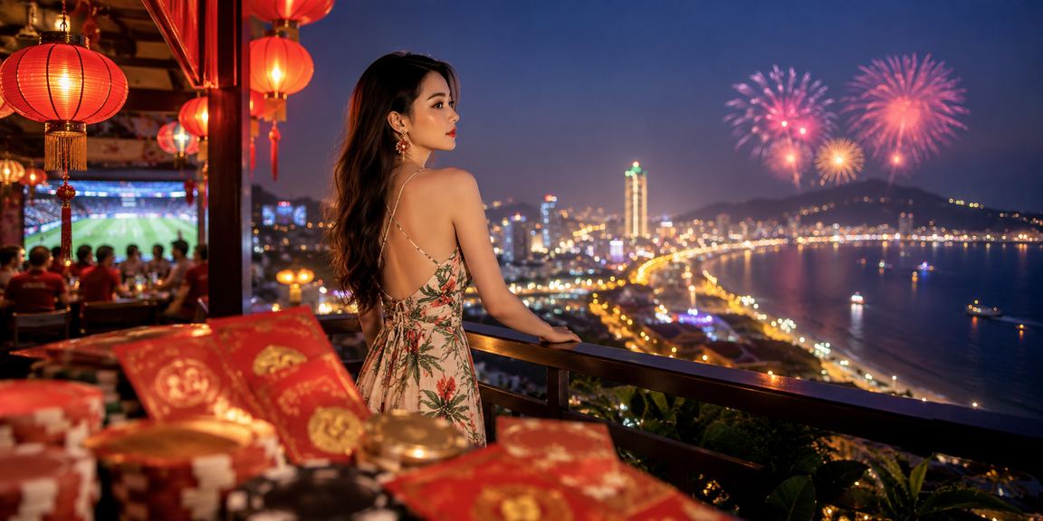 Đèn lồng và phong bao đỏ tại Vũng Tàu trong chương trình khuyến mãi mùa lễ hội
